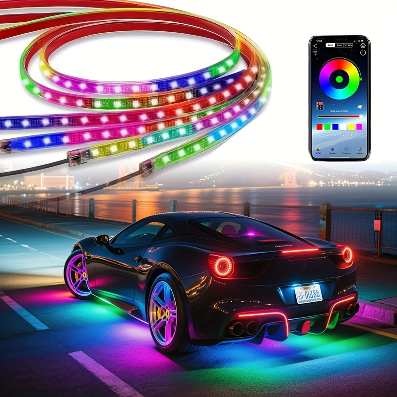 Luce Ambientale Interna Per Auto RGB Wireless - Telecomando, Mini, Adesiva - Multicolore