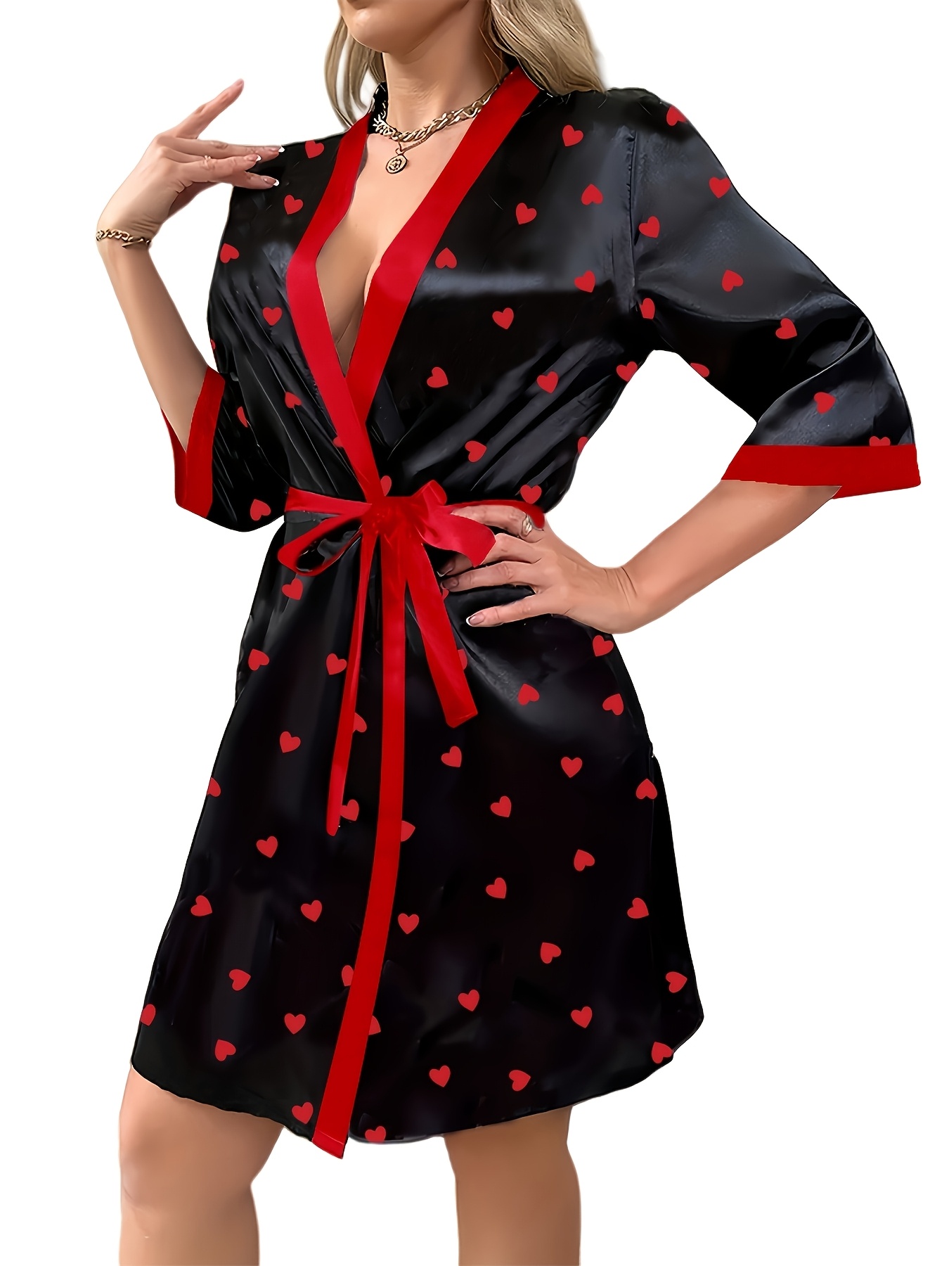 red ladies dressing gown Floral Gowns Reversible Dressing In Rich Ruby – Shibumi cod_eta:a