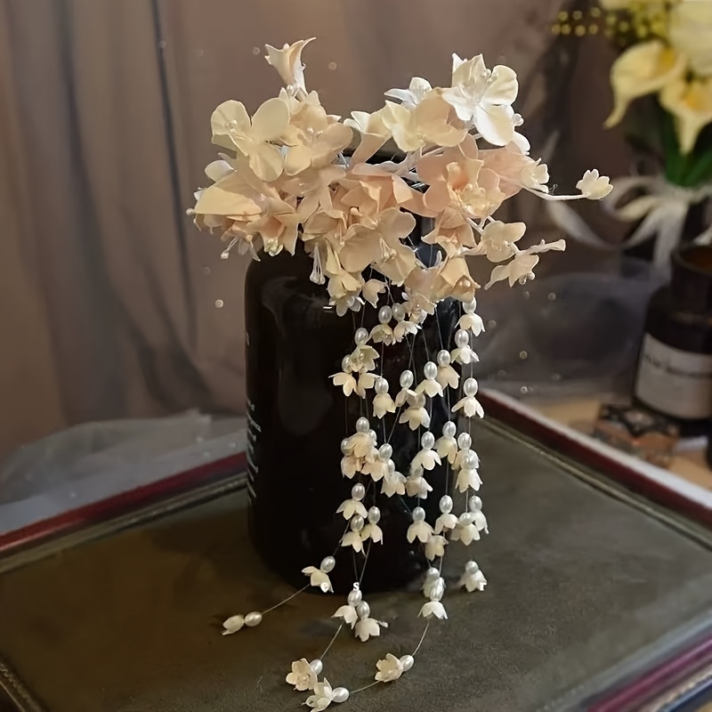 TEMU 1 Retro Lily Of The Valley Flower Multi-tassel Side Clip, High-end New Chinese Style Side Hairpin, Suitable For Scenic Spot Photo Photo Shoot