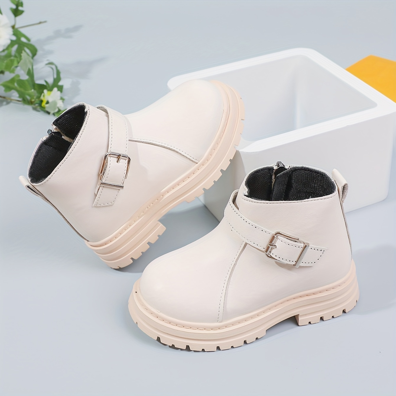 Girls' Black Ankle Boots with Side Zipper Strap Rubber Sole Stylish  Casual Shoes for Toddlers Kids, Girls Shoes