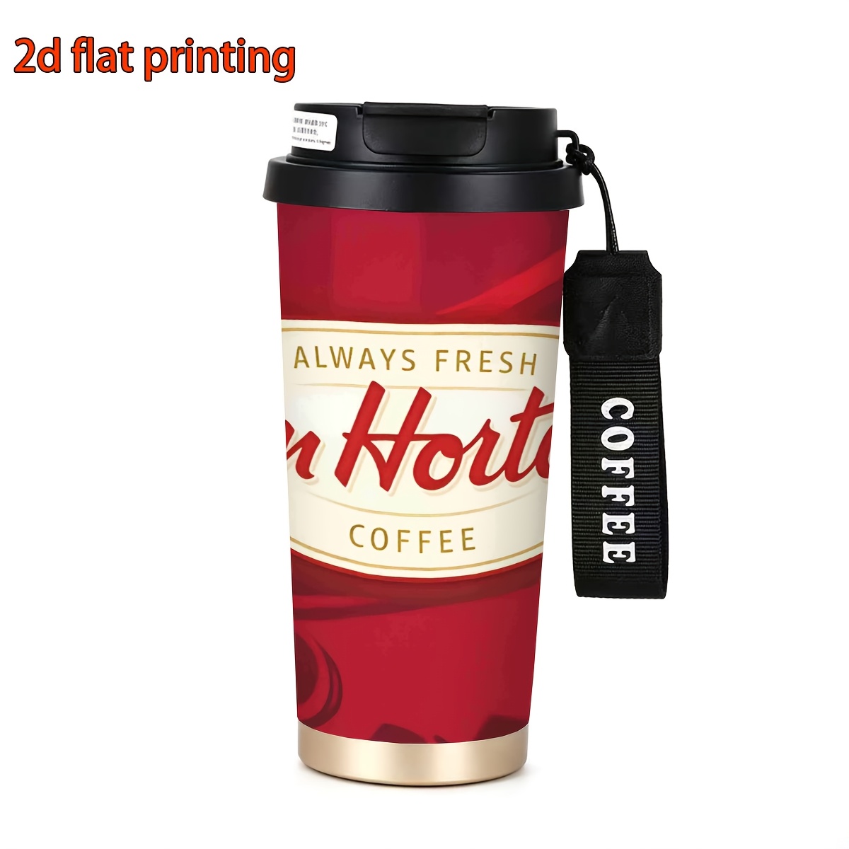 TEMU 1pc 18oz Stainless Steel Tumbler, 2d Flat Printing, Tim Logo Design, , Office Cup, Beach Cup, Perfect Valentine's Day Gift, Creative And