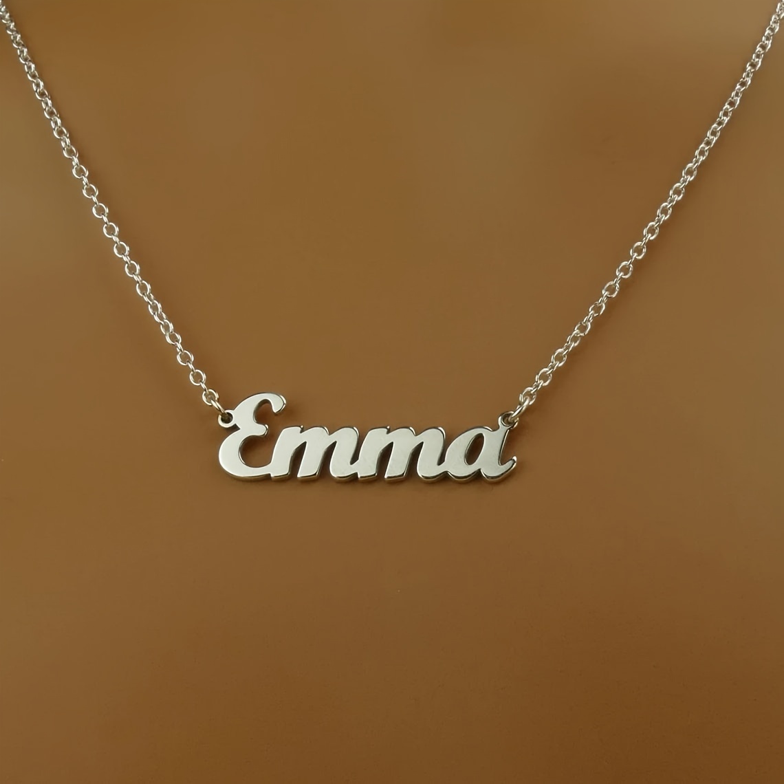 TEMU Customize A Stylish Stainless Steel Name Necklace For Women, Exquisite And Elegant, Easy And Trendy, Wear, And For On Birthdays And Holidays