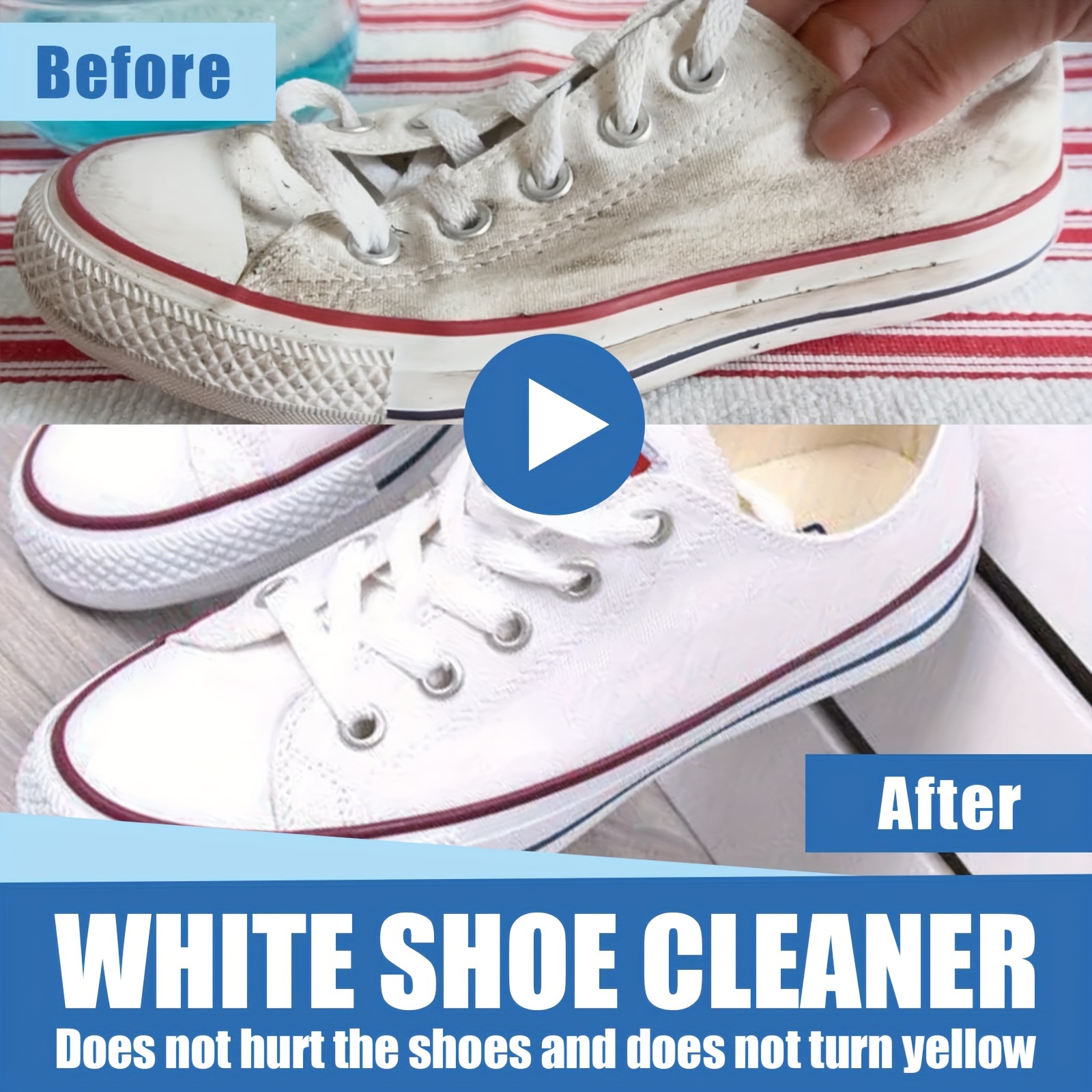 100g/3.53oz Multi-purpose Canvas Shoe Cleaner For White Shoes And Sports Shoes, No-wash Stain Remover With Sponge