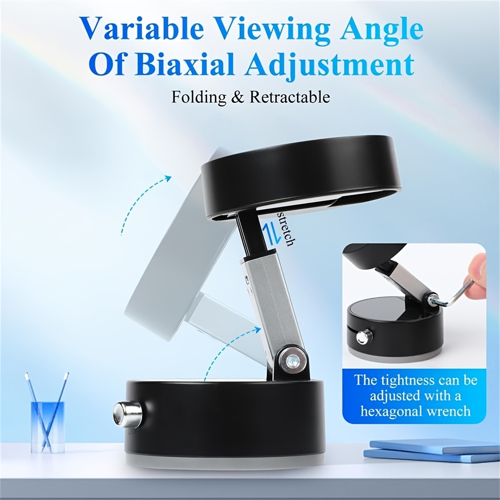 Vacuum Magnetic Phone Stand, Double-Sided Magnetic Suction Holder, Foldable, Portable, And Multi-Scene Use, Suitable for Apple/Android Phones, Kitchen Essential for Lazy People, Vehicle Bracket, Suction Cup Car Phone Holder, Valentine'S Day Gift