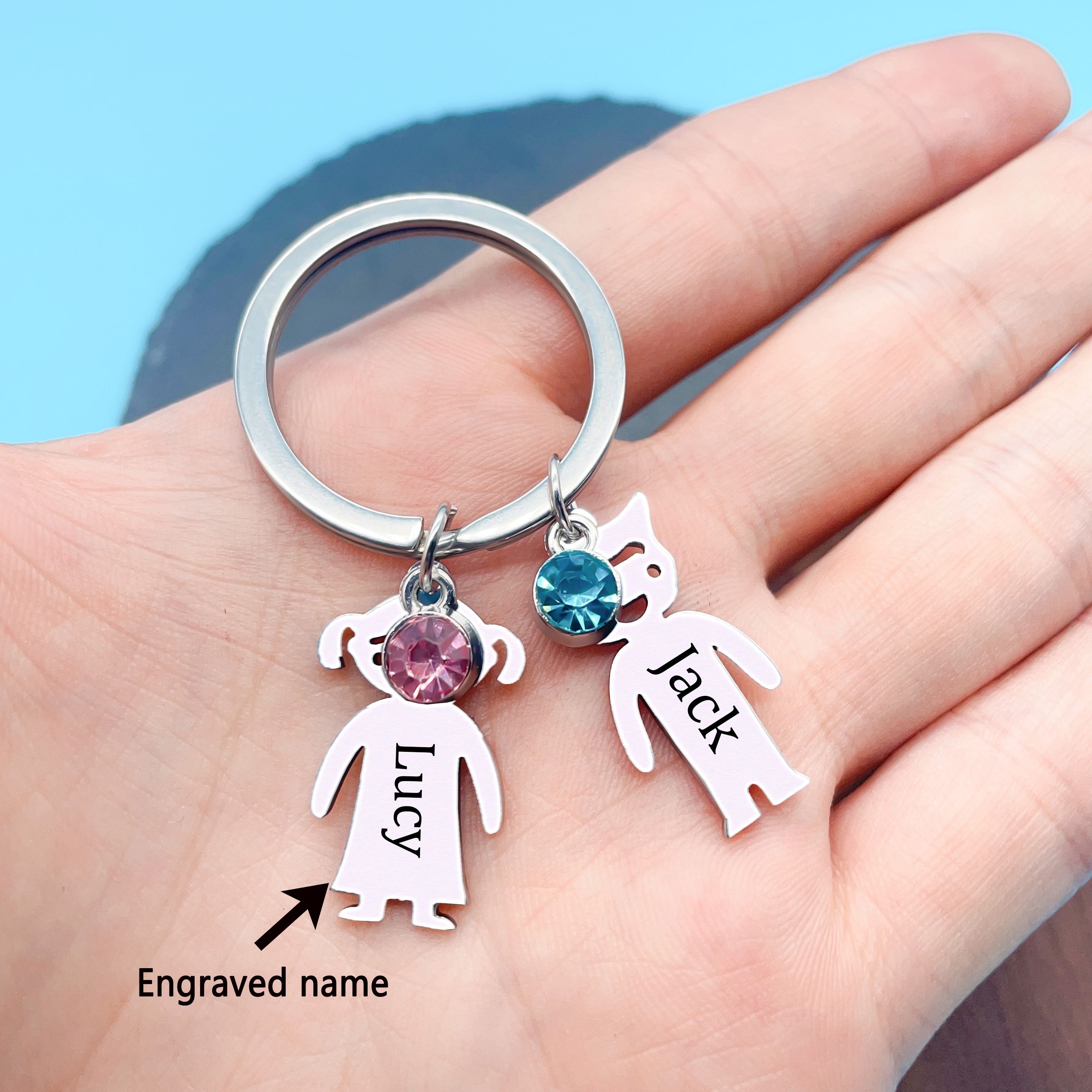 

Custom Engraved Stainless Steel Keychain - Perfect Gift For Women, Mother's Day & Father's Day, Birthday Present With Love Message Cute Keychains For Women
