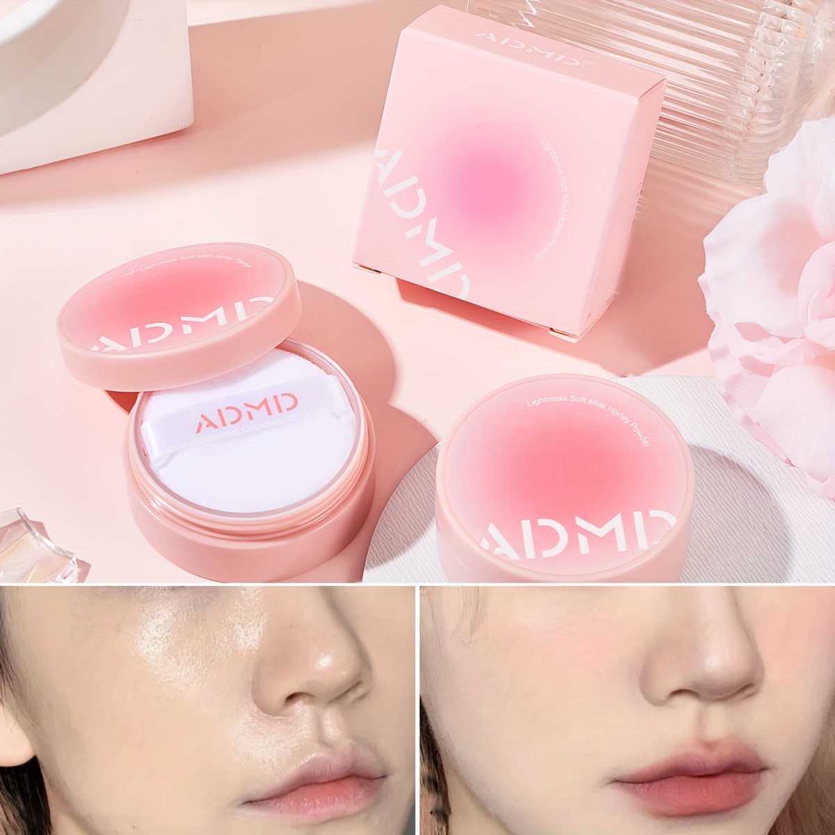 

Fixed Makeup Setting Powder, Long Lasting, Sweatproof And Oil Control, Invisible Pores, Brightening Skin Tone, Makeup Holding Loose Powder