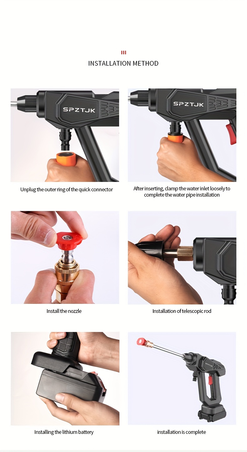 pressure washer foam cannon versatile high pressure car washer cordless high pressure water gun battery cordless car washer high pressure cleaner nozzles surface cleaner high pressure for vehicles gardens and bikesfor cleaning details 7