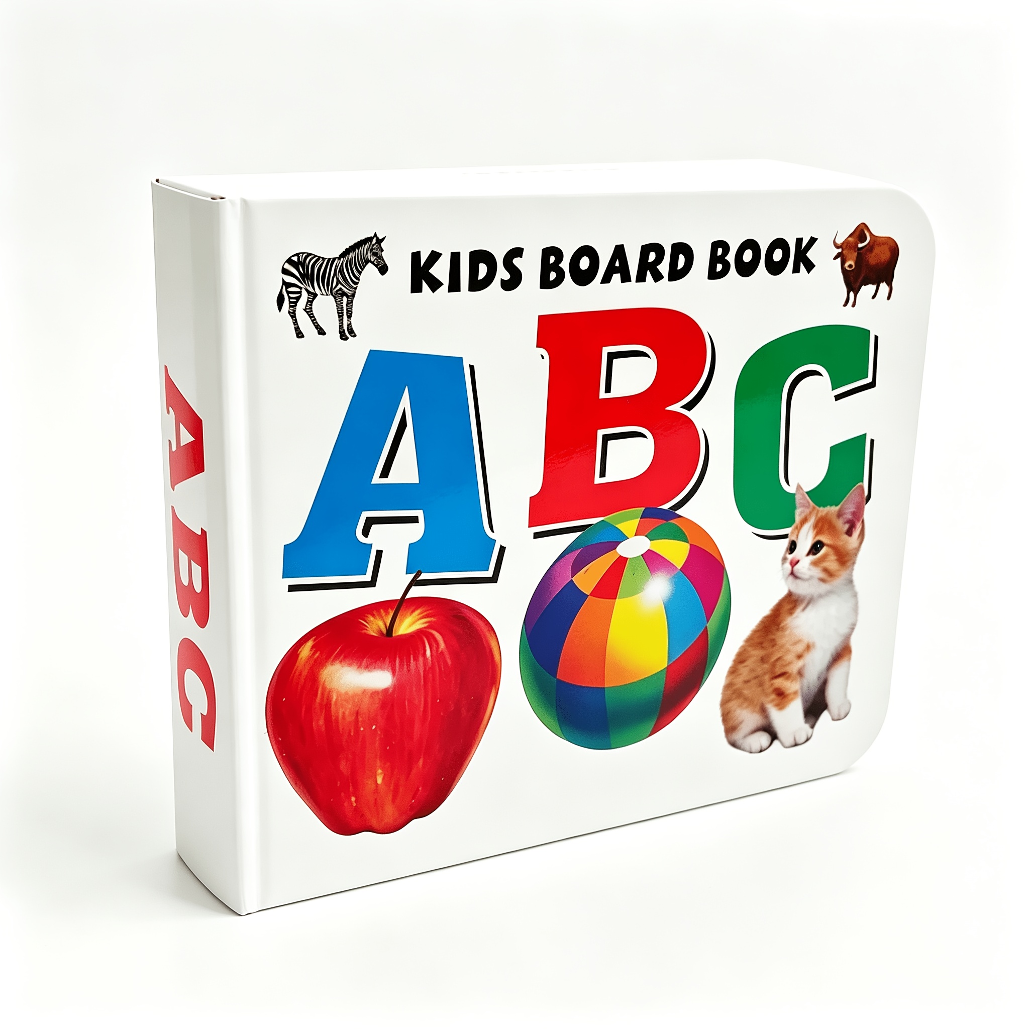 TEMU Small Thickened Hardcover Board Book Pocket Book, For Children 3+, A-z, Numbers 1, High-definition Illustrations With Basic Words, Letters With