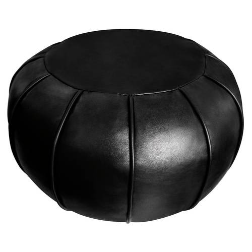 item picture moroccan style round ottoman pouf cover leather knitted footstool slipcover soft handmade storage seat cushion for office balcony indoor use no electricity needed