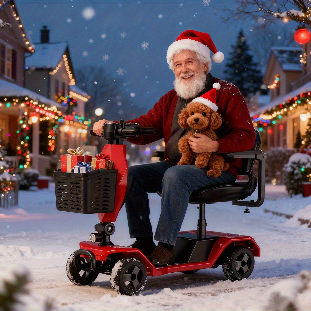 the four wheel electric scooter is foldable with a 250w motor 24v 12ah battery 15 5 mile range 8 inch solid tires 300 lb load capacity removable basket front headlight rear anti tilt wheels and easy     Product details 0