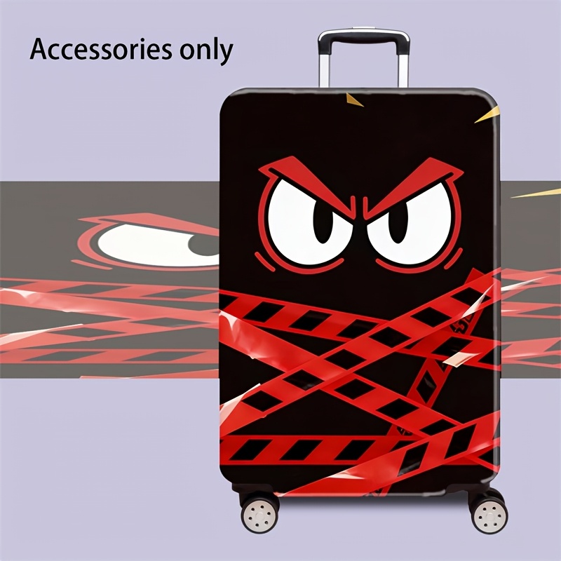 TEMU Travel Essential - Warning Tape Pattern Luggage Cover - High Elasticity Dustproof Travel Accessory, Scratch-resistant Protective Cover For 18-32