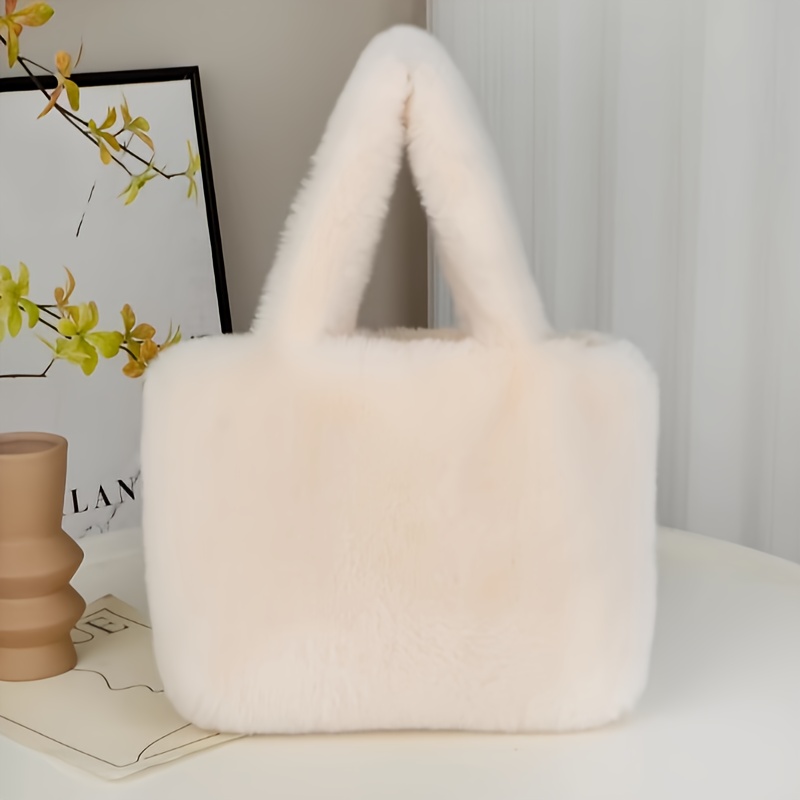 

Sac Fourre-Tout en Fausse Fourrure, Sac à Épaule Grande pour Femme, Sac à Main et Confortable pour l'Hiver, Automne, Nouveau Modèle 2024, Mignon