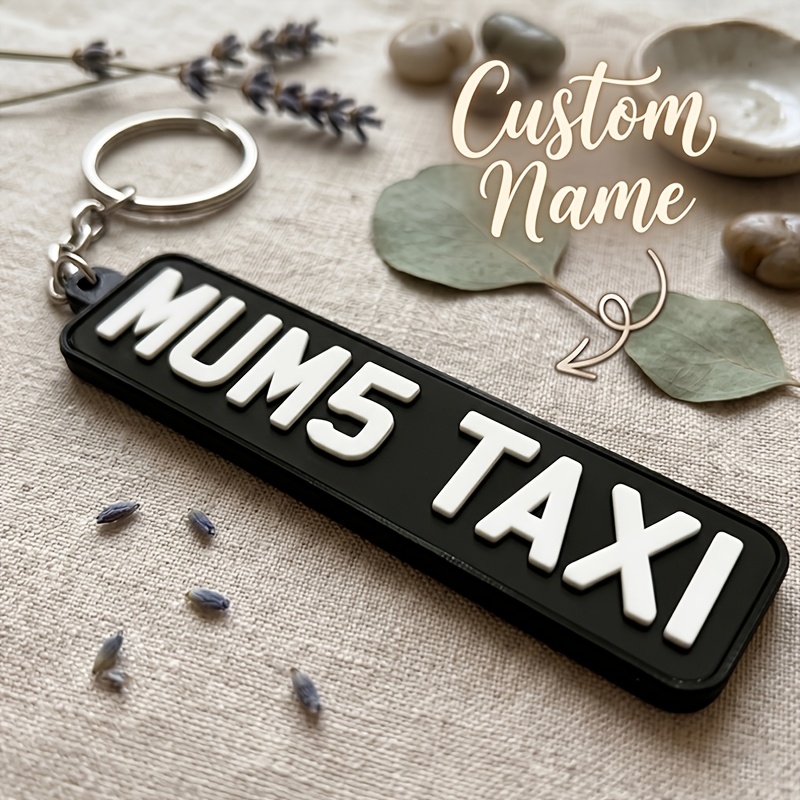 TEMU [2d Flat] [2d Flat] [customized] 1pc Custom Personalized Text Name Auto License Plate Keychain Acrylic Car Number Plate Nameplate Custom Message