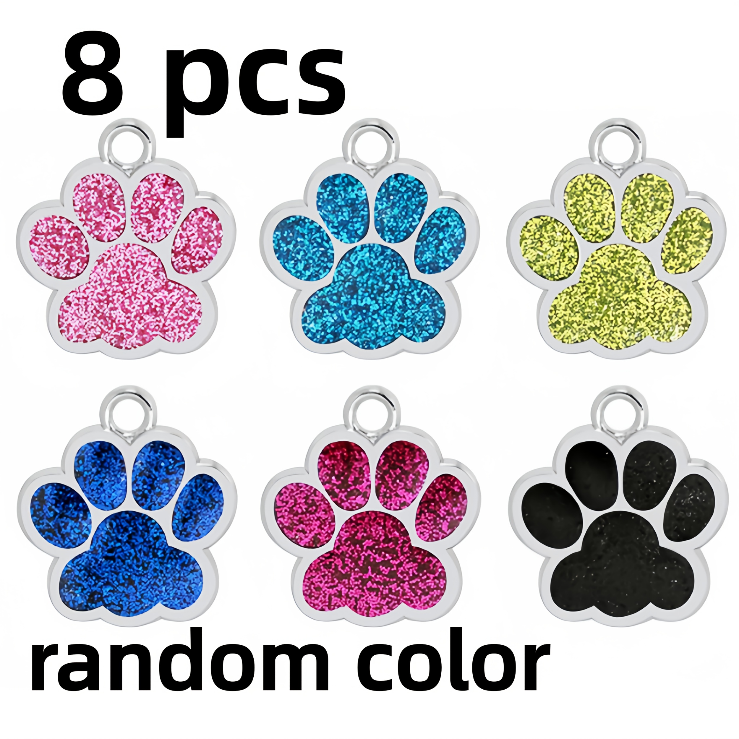 TEMU 8pcs Blank Pet Tags Dog Tags Mixed Glitter Pet Tags Tags Glitter , Cat Id Tags, Dog Tags, Dog Name Tags, Cat Name Tags, Dog Tags, Cat Tags Color
