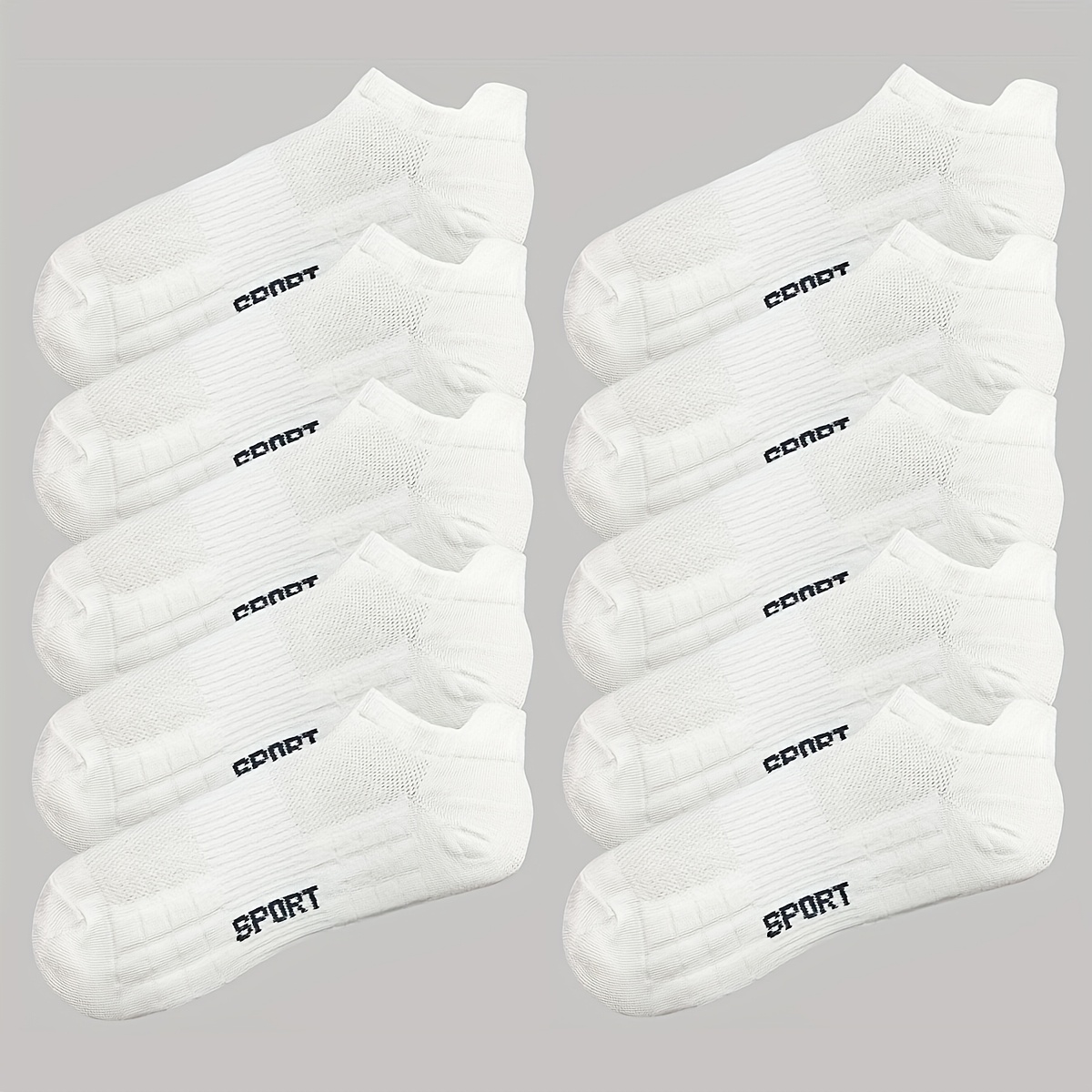 TEMU Random 10 Pairs Men's Boat Socks, Summer Thin Mesh Comfortable Men's Socks, Ankle Socks Low-cut Shallow Mouth Men's Ear Short Socks, Valentine's