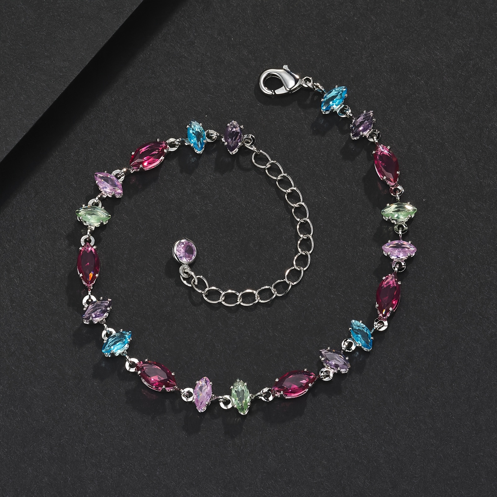 Image of Icedchics Multi-colored Geometric Bracelet Sparkling Irregular Glass Bracelet Shimmering Bracelet Suitable For Any Occasion Gift