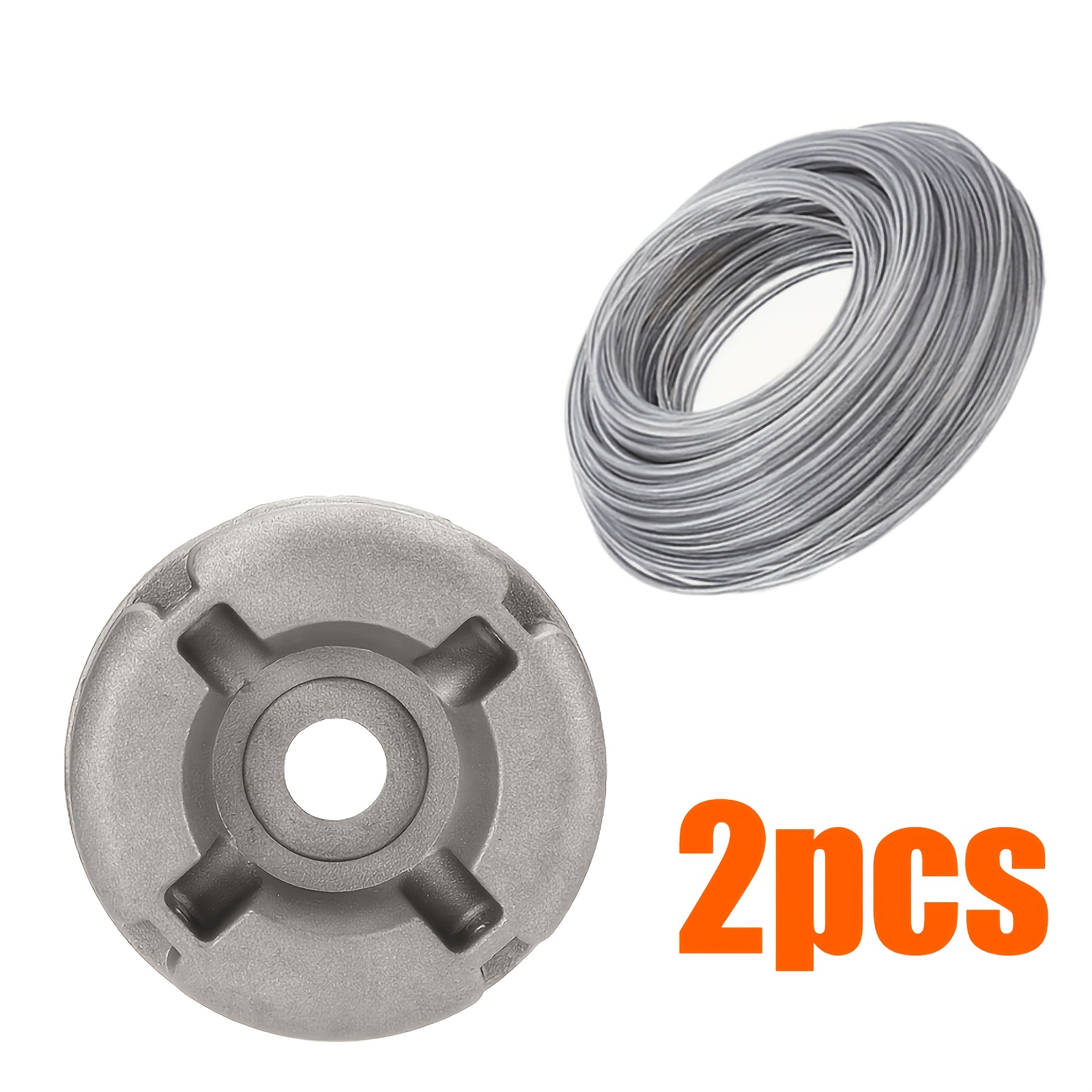 TEMU 2-pack Professional Aluminum Alloy Protective Cover And Trimming Wire Rope, With Built-in Aluminum Trimming Head And 5-meter Steel Wire Nylon