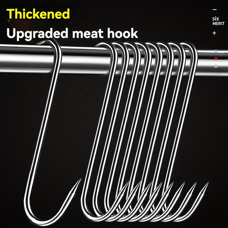 HOT Set of 10 Meat Hook Heavy Duty Stainless Steel Butcher Hooks