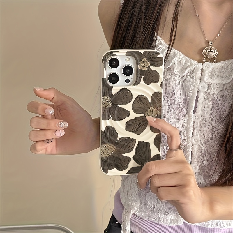 TEMU Oil Painting Iphone 16/16 Pro/16 Pro Max Case, Compatible With Iphone 15/14/13/12/11 – High-quality Magnetic Phone Cover, Thick Shockproof &