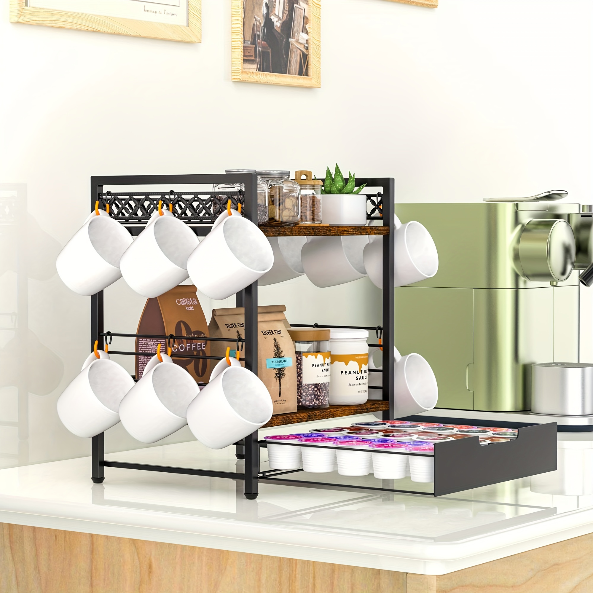 Organizzatore Tazze Da Caffè Impilabile 3 Pezzi - Risparmio Spazio Per Armadi E Cucina - Foto 5