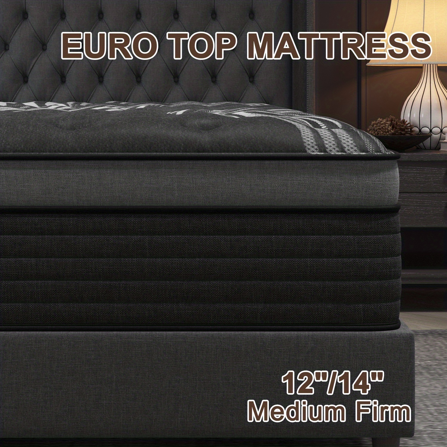 TEMU 12-inch, 14-inch Gel Memory Foam Hybrid Mattress In Twin, Full, Queen, And King Sizes, Delivered In A Box With A Medium-