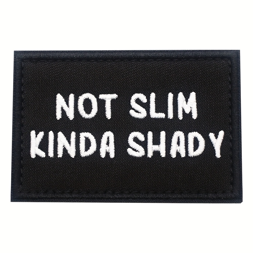 TEMU Patch Brodé Drôle "Pas Mince, Plutôt Louche" avec - Applique Humoristique pour Uniformes, Gilets, Sacs à Dos, Casquettes - Réparation de Tissu