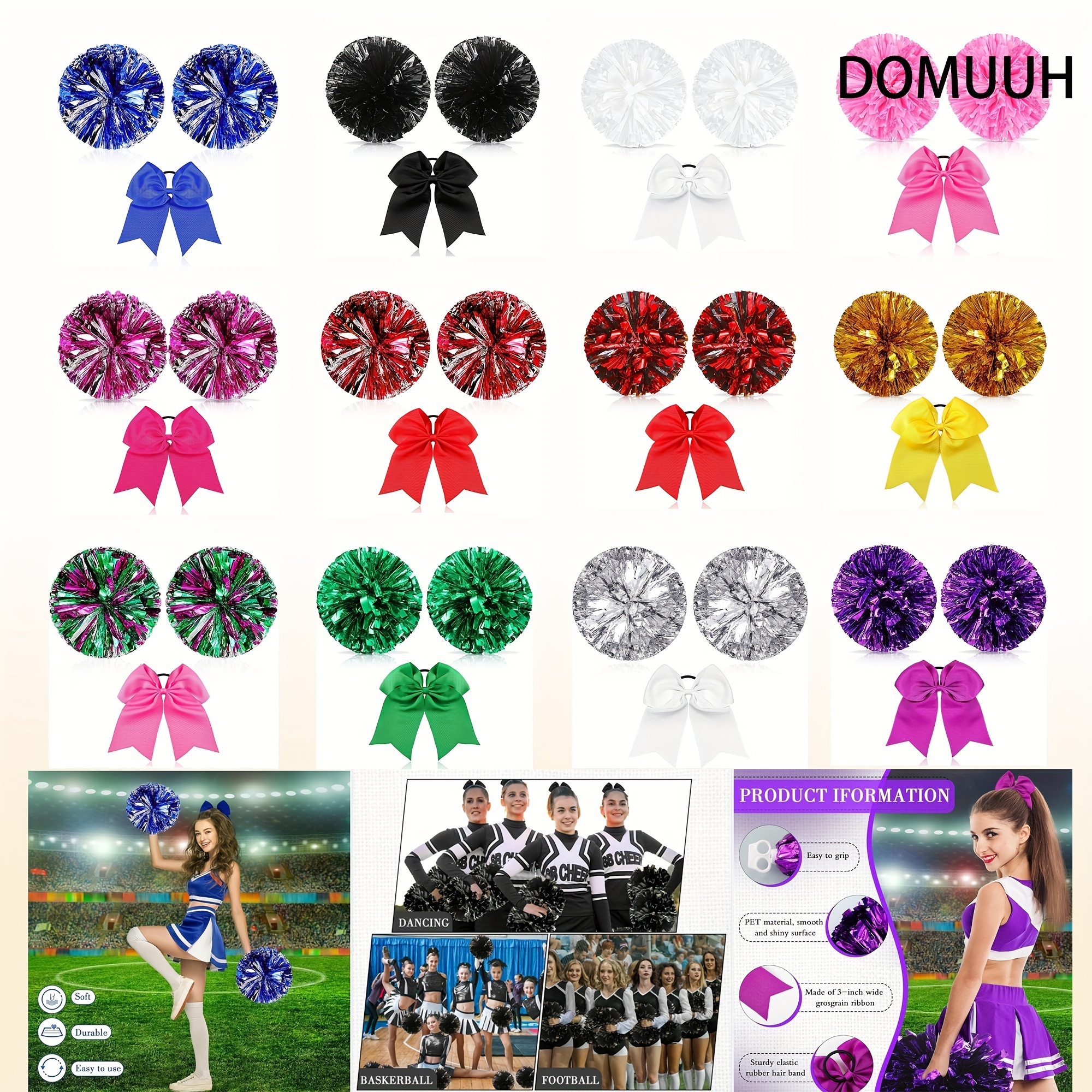 Pompons de pom pom girl 1pc pour cheerleading équipe de - Temu
