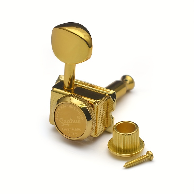 [Vintage Guitar Locking Tuners] SAPHUE 6pcs Chrome Inline Guitar Locking Tuners - Vintage Style, Easy Install, for ST & TL Electric/Folk/Acoustic Guitars