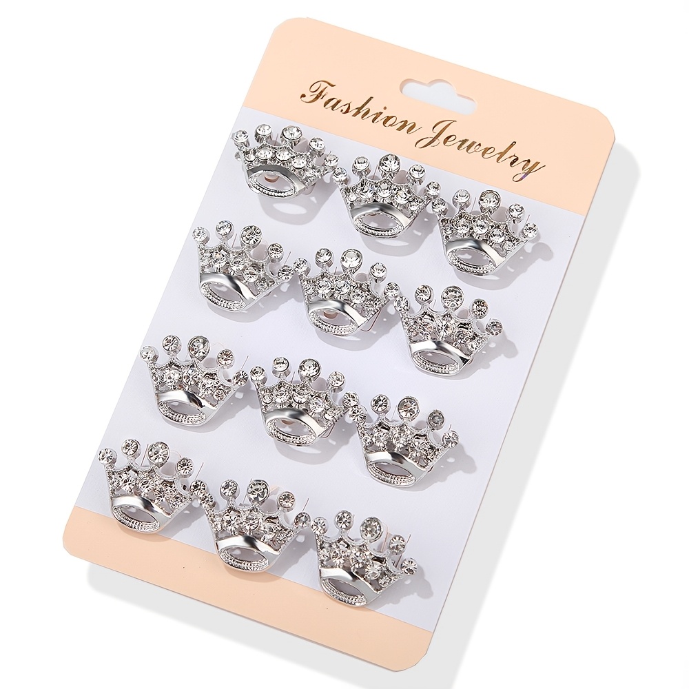 Rhinestone Small Crown Brooch, Elegant Accessory