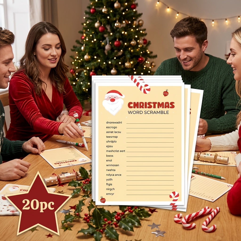Christmas Word Scramble Game, 1pc/20pcs/30pcs
