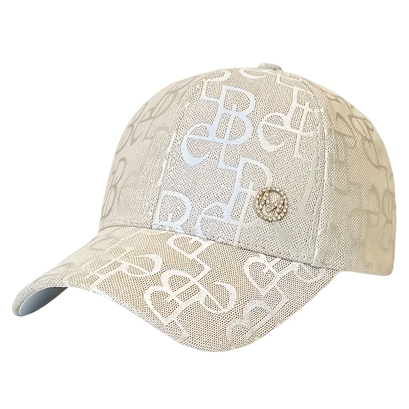 TEMU 1pc Women's Lightweight Baseball Cap, Adjustable Snapback, Glittery Baimei Logo, Breathable Cap For Spring/summer, Casual Outdoor And Formal