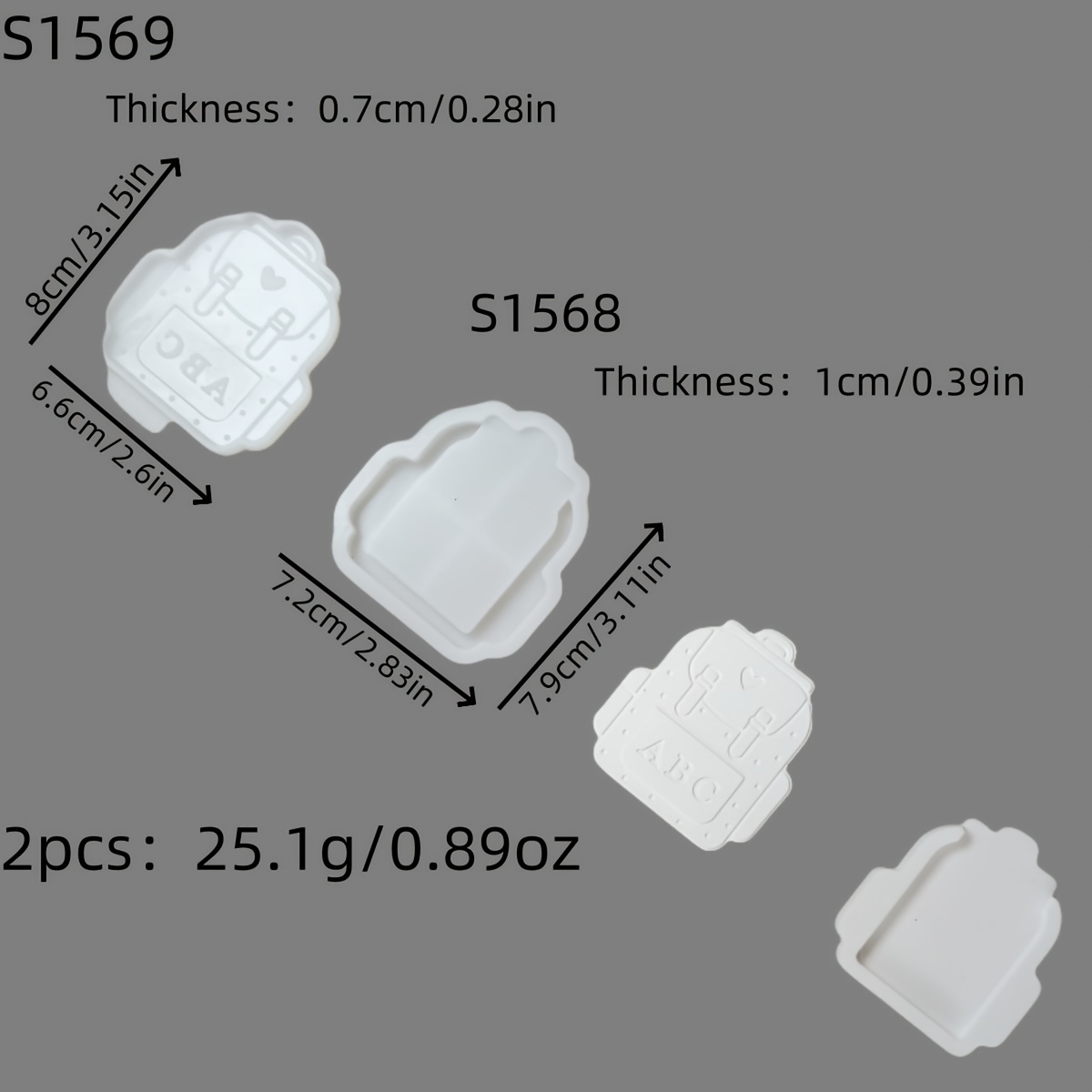 E-shop Harzgießformen Rucksack-Geldbörse 3D dekorative Silikonform DIY Kerzen-Silikonform Gips-Dekorationsform Heimdekoration Epoxyharz-Form 25.1