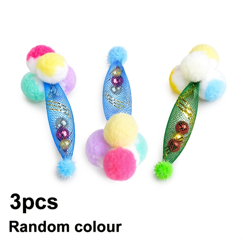 3pcs New Style Random Cream Cat Toy , Scratch And Bite Resistant Design, Self-play Relax Toy For Cats