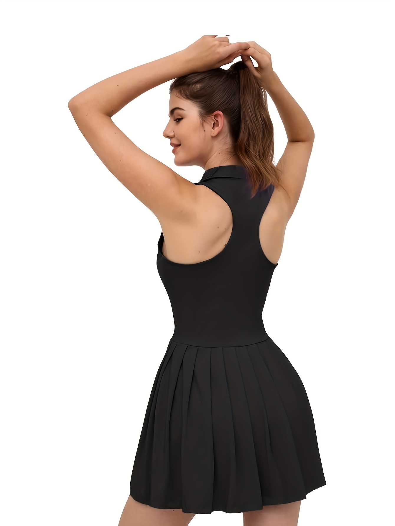 sachin and babi light blue dress Halter Backless Polo Collar Sports Dress, Anti-Flashing Tennis/Golf Dress  Summer for Sale New Zealand| New Collection Online| SHEIN New Zealand
