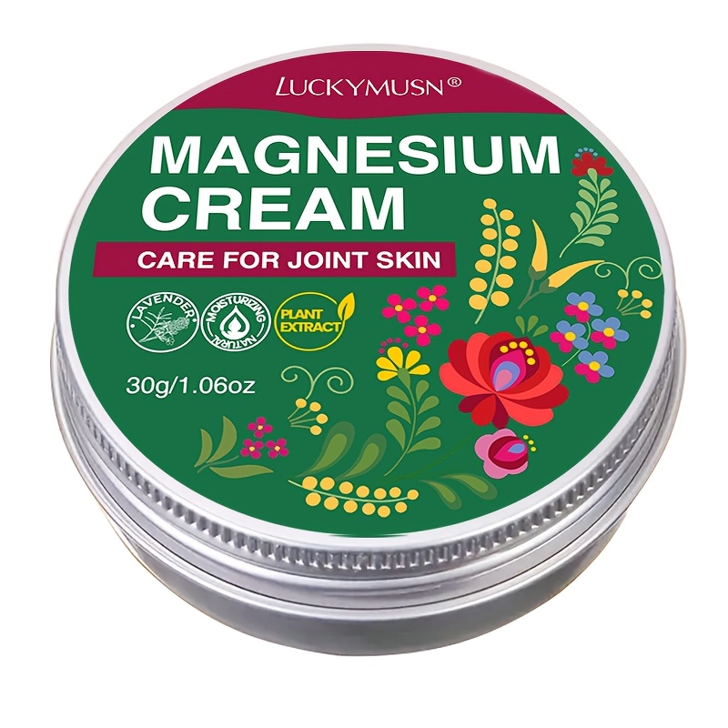 Image of Magnesium Massage Cream, Cares For Skin And Muscles, Moisturizes, Contains Lavender, Chamomile And Rosemary, Plant Ingredients, Easily Absorbed, 30g/1.06oz