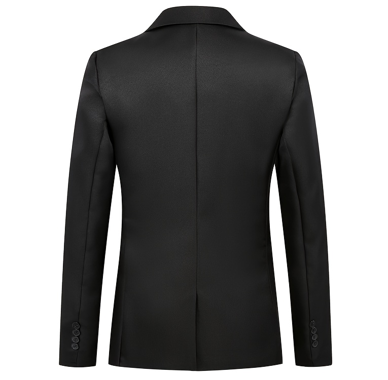 Men's Slim-Fit Casual Single-Breasted Blazer - Solid Black Lightweight Spring/Fall Jacket with Notch Lapel, Tailored Office & Social Wear, Hand Wash/Dry Clean, Casual Men's Wear | Slimfit Blazer | Tailored Blazer