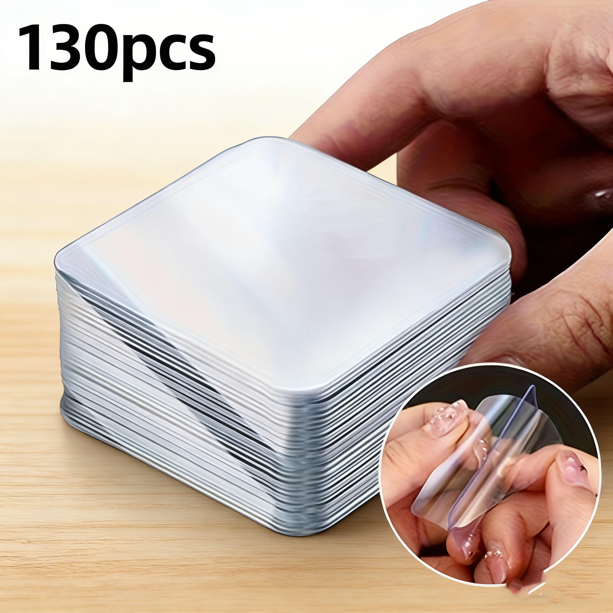 TEMU 130 unidades de cinta nano de cara ultrafuerte sin perforaciones, una cinta adhesiva transparente para fijación auxiliar, también conocida como