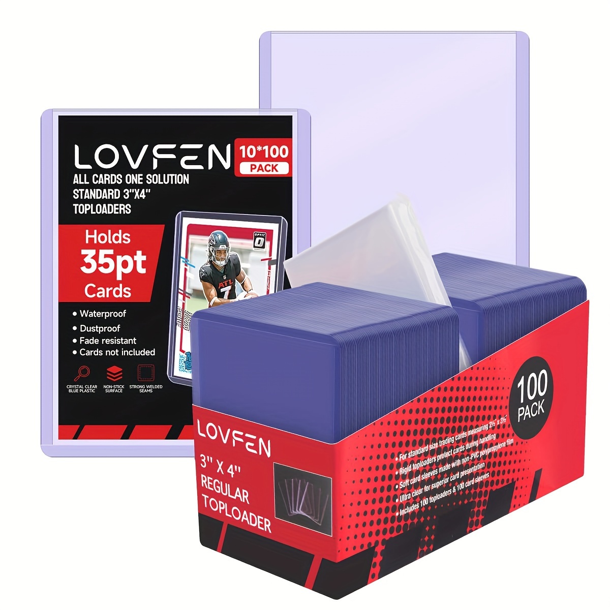 

Lovfen 100ct 3" X 4" Clear Regular Toploaders For Cards With Card Sleeves Bundle Standard Size Baseball Card Sleeves Trading Card Sleeve Baseball Card Protectors Toploader Card Protectors