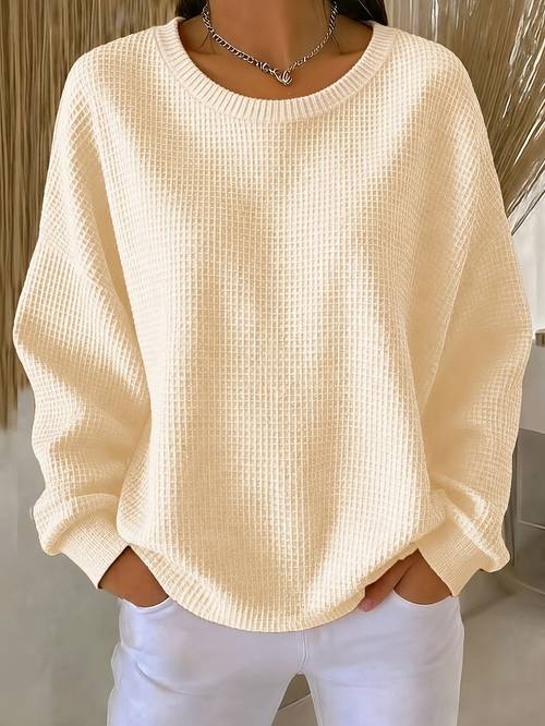 item picture solid color round neck long sleeve ladies pullover hoodie