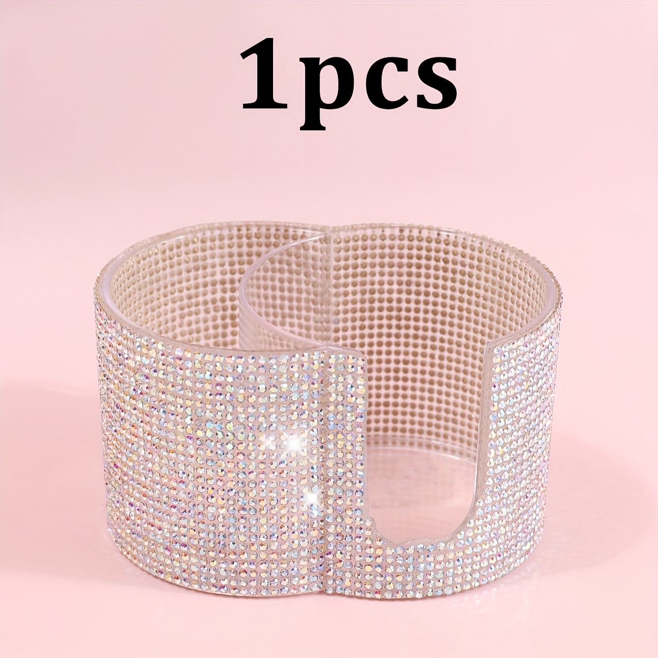 Single Piece Full Diamond Cotton Swab Storage Container, Round Pad Holder, Powder Puff Storage Box, Swab Organizer, Makeup Storage Solution, Dustproof, Portable, And Durable Bathroom Jar, Canisters