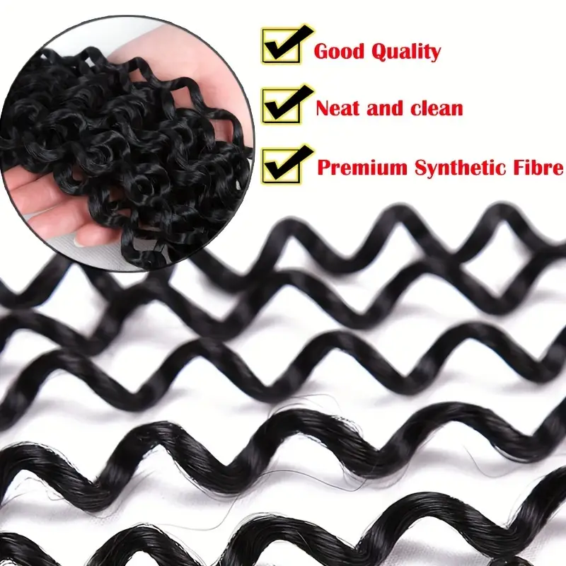 14inch 35cm handmade 3packs afro water wave crochet hair deep wave weaving braid synthetic hair extensions hairpiece ocean braids hairpieces ombre bundles bulk hair halloween christmas use for details 6
