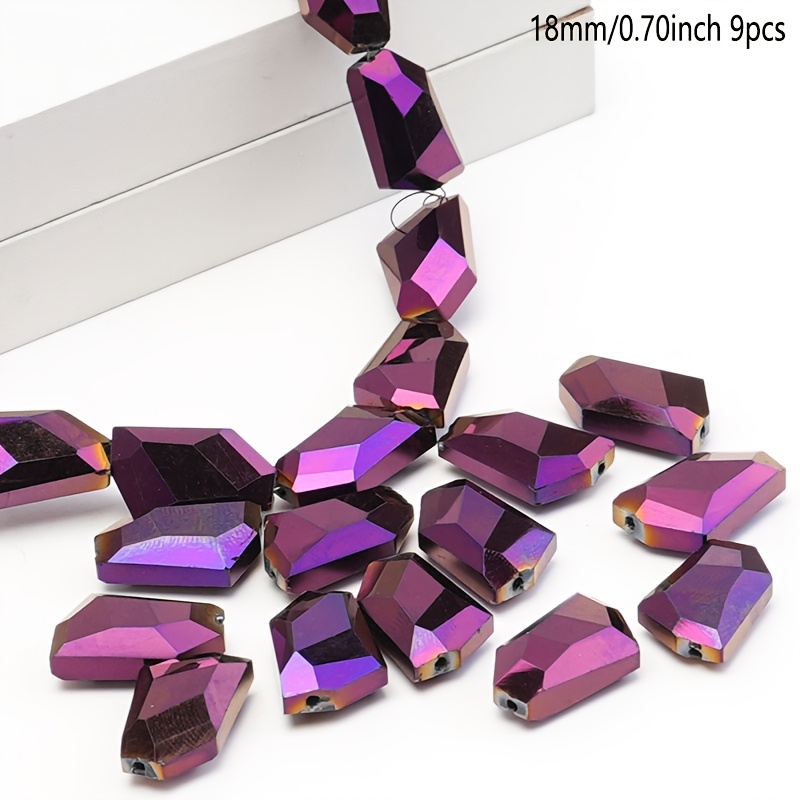 TEMU SurTido de cuentas de cristal de forma irregular prémium de 18x12 mm - Cuentas sueltas multicolores de calidad, ideales para la de joyas,