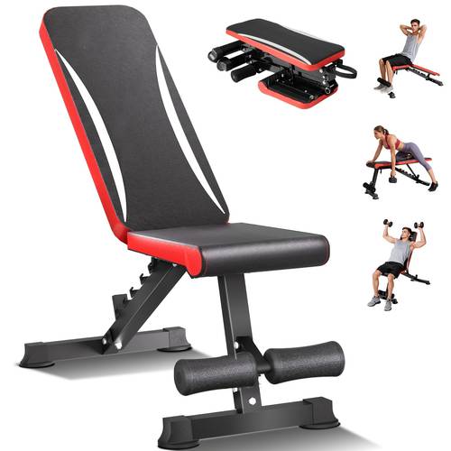 item picture 900lbs foldable weight bench adjustable incline flat backrest multi purpose workout bench press and for home gym full us stock