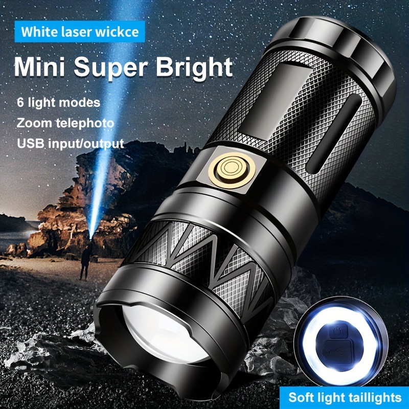 

Rechargeable Flashlight With High Brightness, Powerful Tactical Flashlight, 6 Adjustable Led Flashlight Modes, Ultra Bright Flashlight, Handheld Flash For Emergency Situations, Camping, Hiking, Etc,