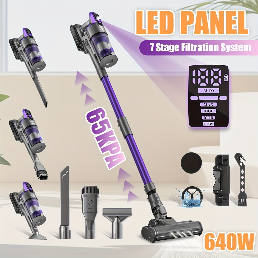 TEMU Yanhama H5 Cordless Handheld Vacuum Cleaner, Stick Vacuum Cleaner, Upright Vacuum Cleaner, Detachable Battery, Oled Screen, Upright Vacuum