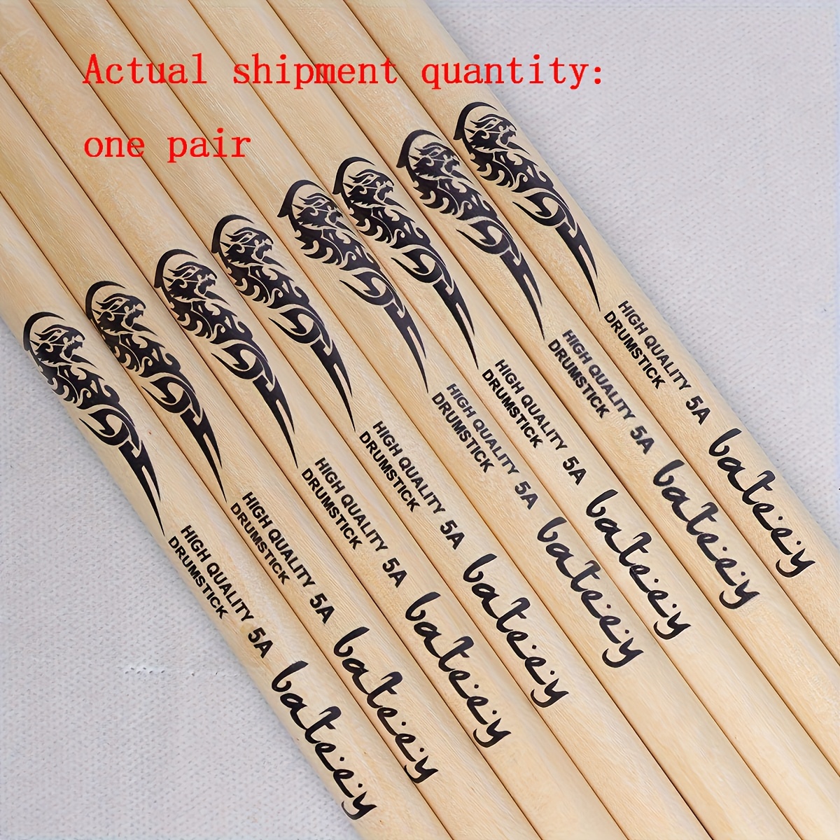 TEMU Bateey Drumsticks 5a 7a 5b Selectable, Totem , High- Wood , Lightweight Grip, Uncharged -