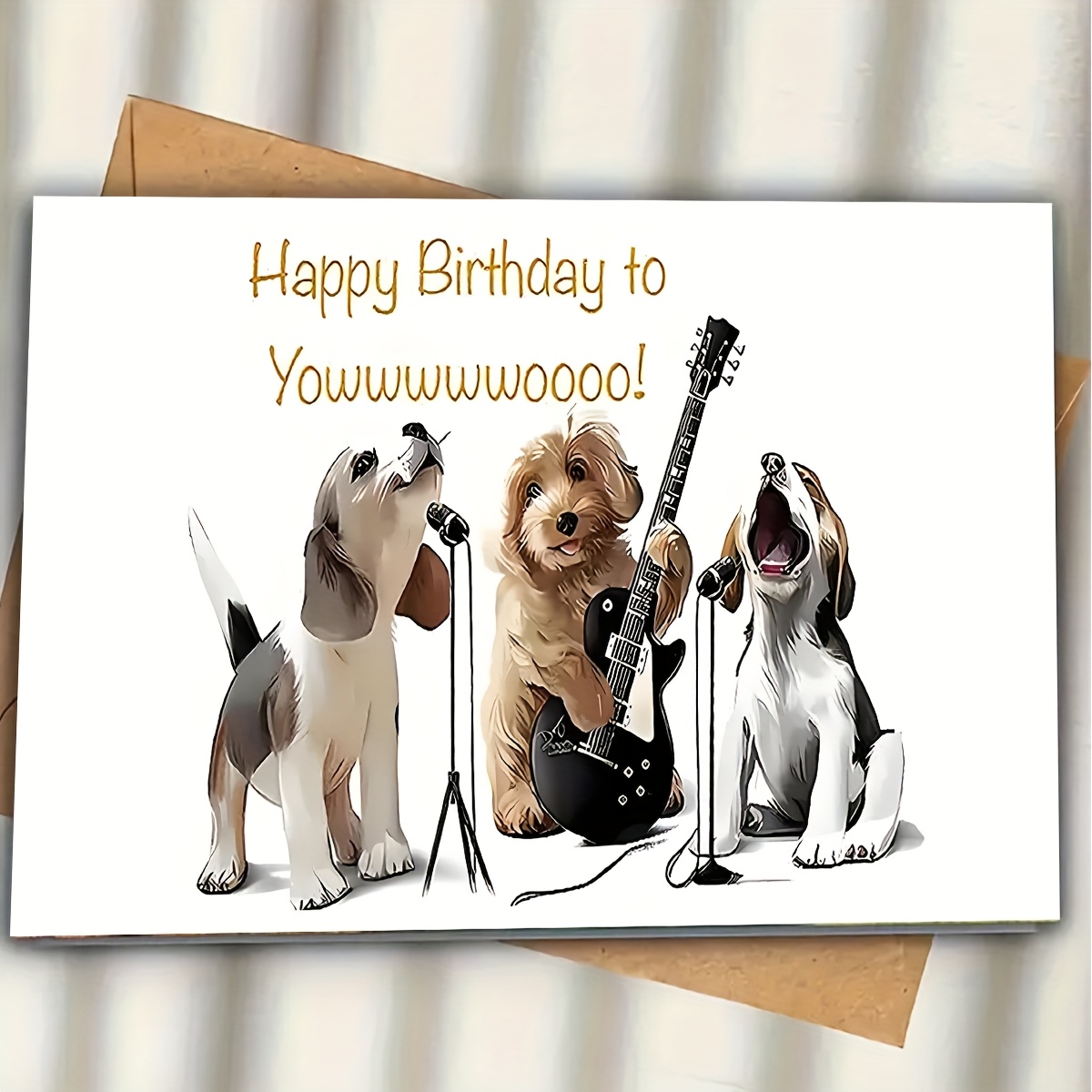 Creative Birthday Card Featuring A , Complete With Envelopes. Ideal For Pet And Enthusiasts, This Card Is Perfect For Birthday Gifts And Decorations