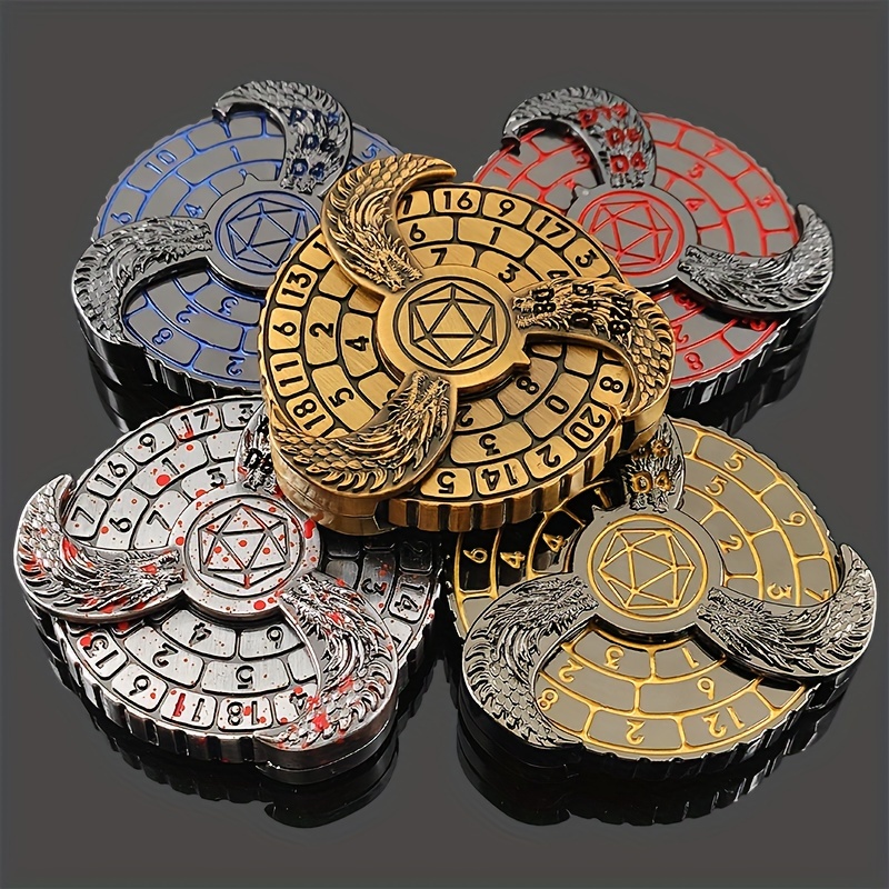 

New Metal Compass Dice Rotatable Digital Gear Coin Dice Punk Style Game Metal Crafts Gears Of Digital Mechanical Commemorative Coin Metal Ornament Dnd Dice