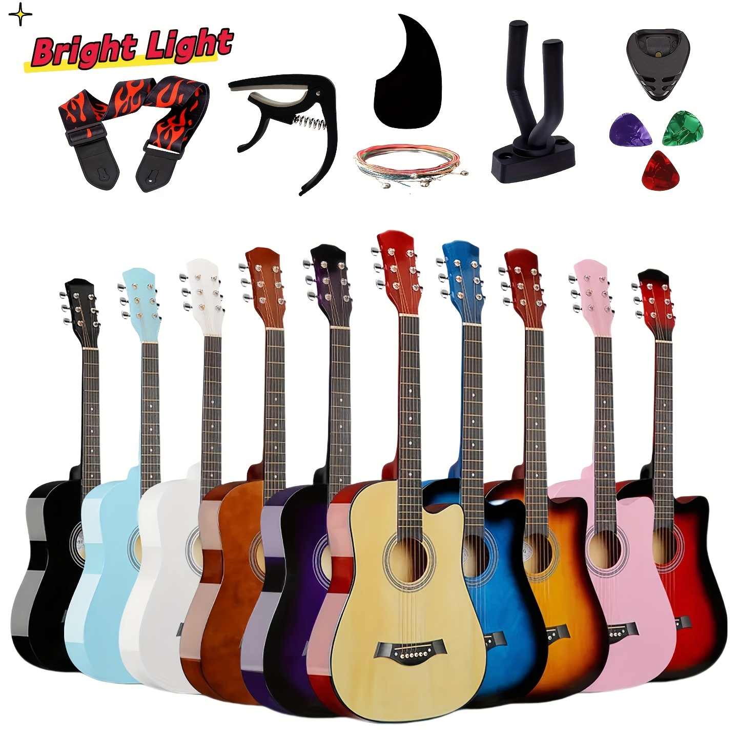 [Esencial Profesional] Guitarra Brillante Premium de 38 pulgadas, Kit Completo para Pri...