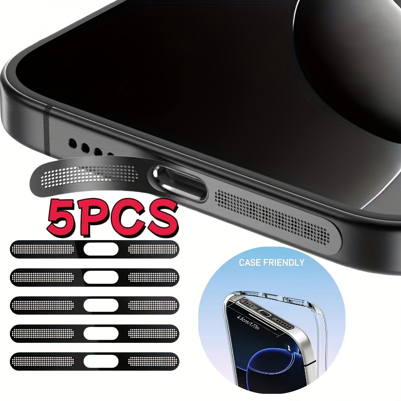 E-shop 5er-Pack Ultradünne Selbstklebende Metallgitter-Schutzfolie für for iphone 12/13/14/15/16 Pro, Max, Mini Serie - Staubdicht, Kratzfest, Einfache